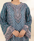Women's Unstitched Linen Blue Embroidered 3 Piece Suit
